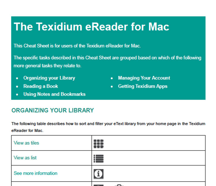 The Texidium eReader for Mac Overview