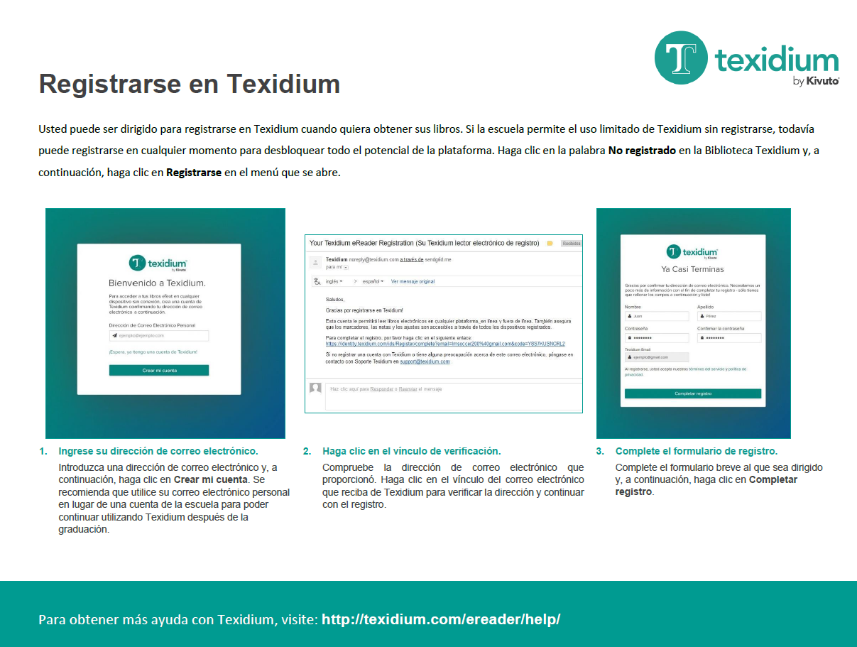 Registrarse para Texidium