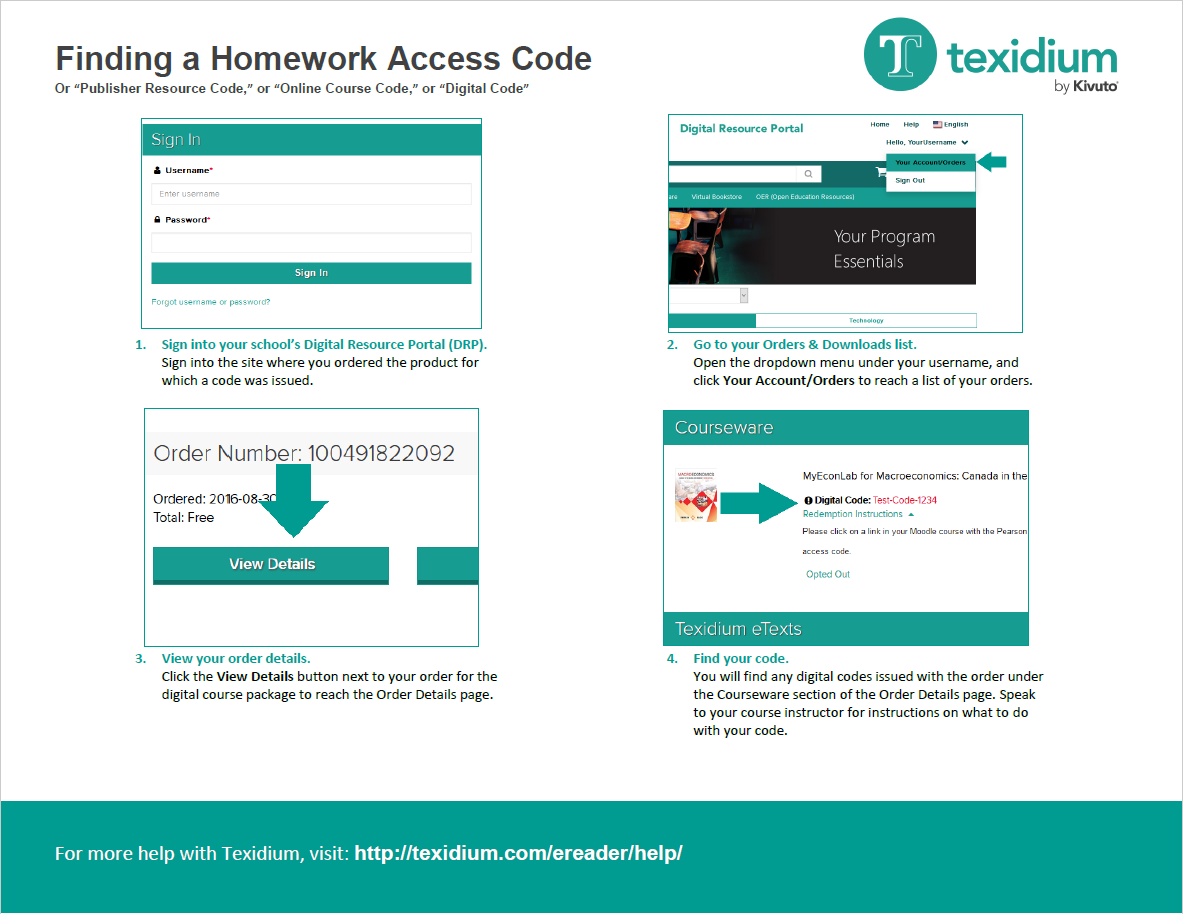 Finding a Homework Access Code