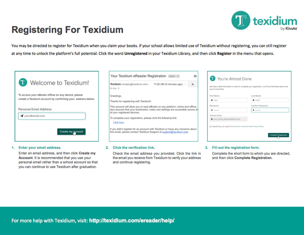 Registering for Texidium