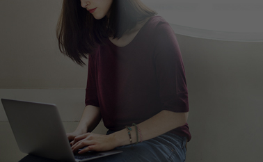 A woman on a laptop