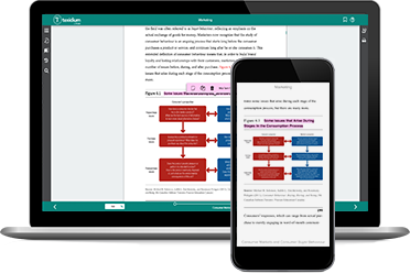 Laptop and phone screens with the Texidium Reader book display